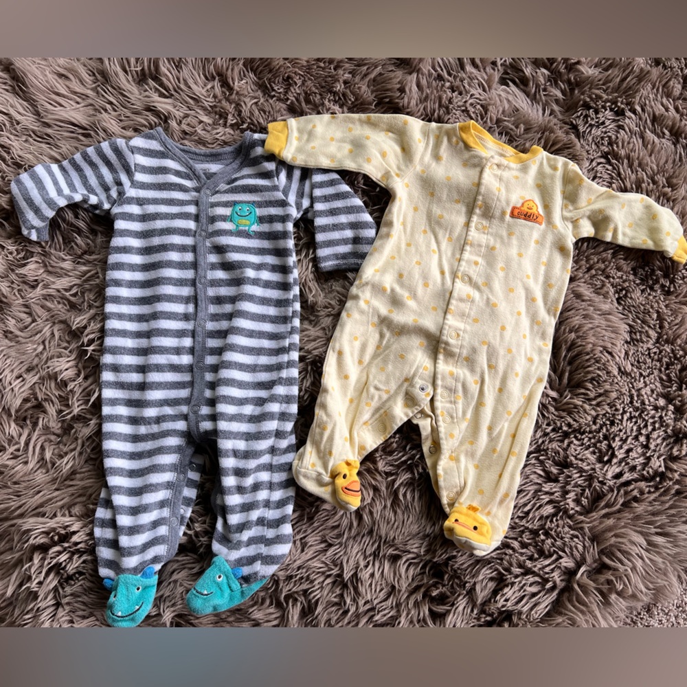 6 month Button Up Footie Pajamas